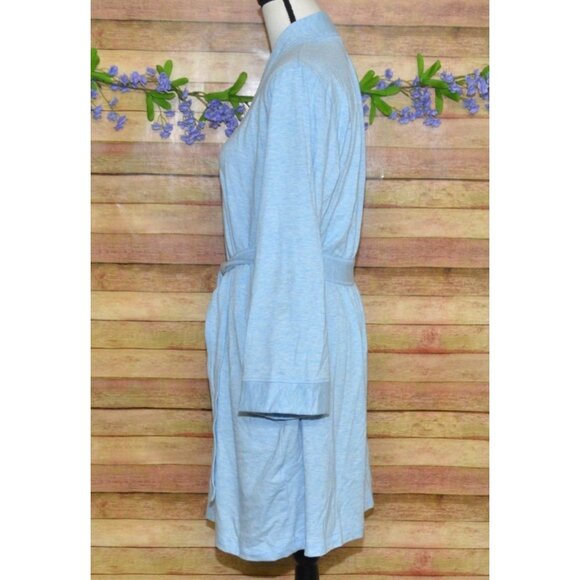 Charter Club Intimates Ladies Blue Soft French Terry Robe Size L Pockets Belt - Picture 4 of 10